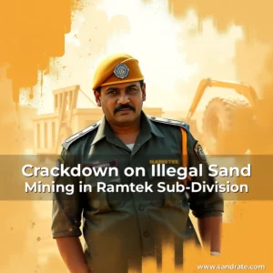 Artistic representation for Crackdown on Illegal Sand Mining in Ramtek Sub-Division
