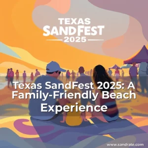 Artistic representation for Texas SandFest 2025: A Family-Friendly Beach Experience